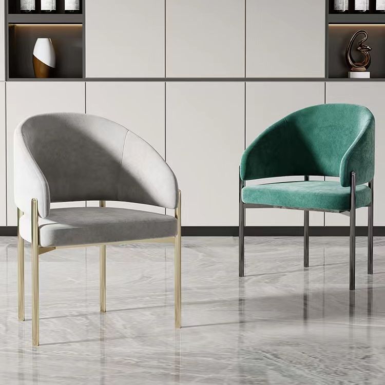 Luxury Style Metal Arm Dining Chair with Upholstered for Dining Room Clearhalo 'Dining Chairs' 'Dining Tables & Seating' 'dining_chair' 'furn' 'furn_dining_chair' 'Furniture' 'Kitchen & Dining Furniture' 1200x1200_5f24e488-5820-47f8-bf68-eb7ec0951cab