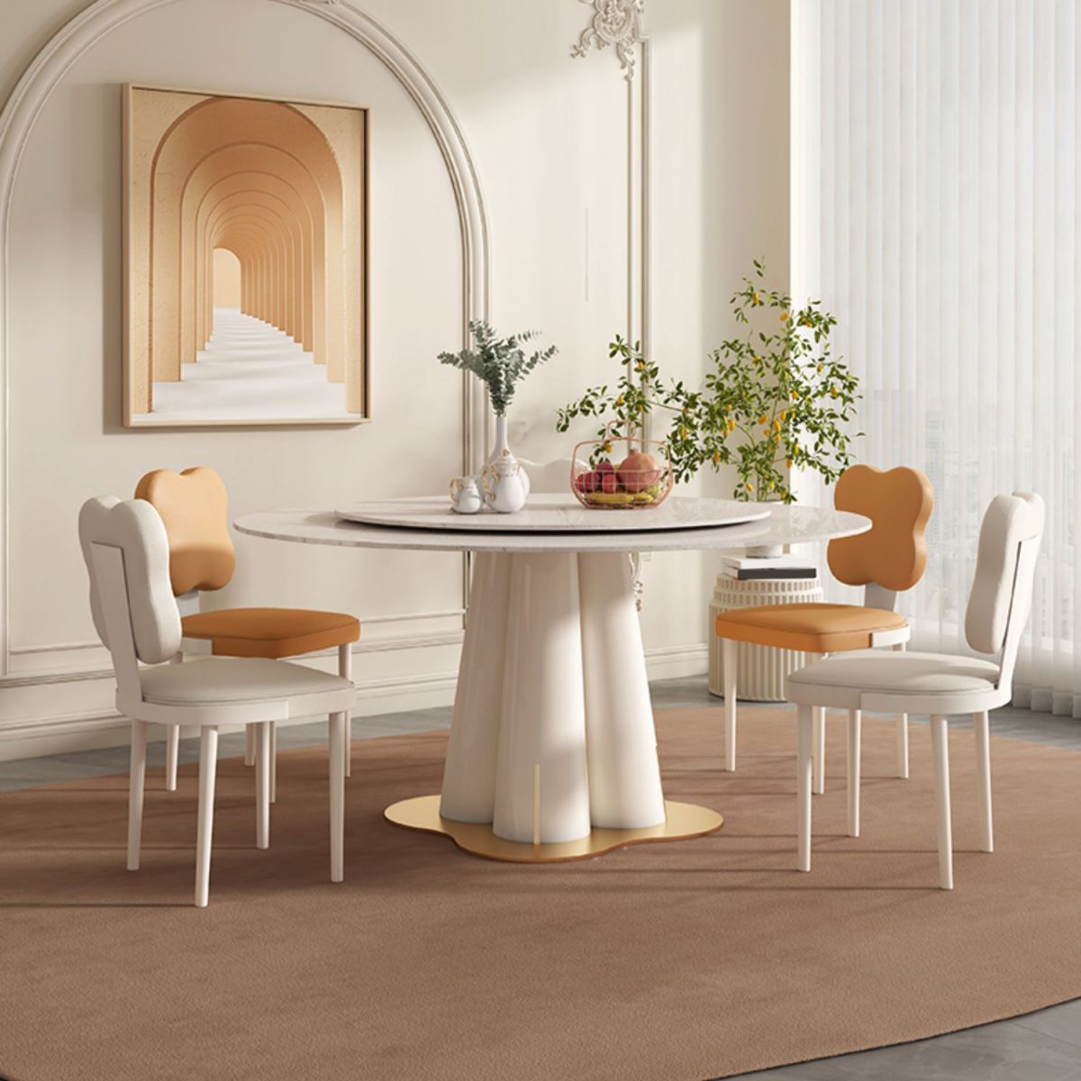 Silla de comedor lateral de cuero sinté de cuero sinté de falso interior contemporáneo