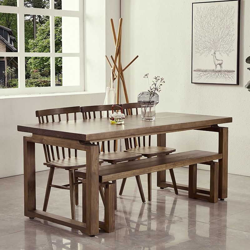 Industrial Double Pedestal Dining Table Pine Wood Table for Cafe Dining Room Clearhalo 'Dining Tables & Seating' 'Dining Tables' 'dining_table' 'furn' 'furn_dining_table' 'Furniture' 'Kitchen & Dining Furniture' 1200x1200_5f25268c-8d9a-4331-ab5f-4c5ac596feb4