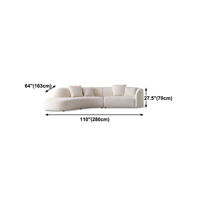Scandinavian Beige Curved Sectional for Apartment and Living Room Clearhalo 'furn' 'furn_sectionals' 'Furniture' 'Living Room Furniture' 'Sectionals' 1200x1200_5f2643ea-5a11-45f4-a0e4-fc93ef658b1c
