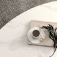 Table basse ovale abstraite en ardoise ou table de bout
