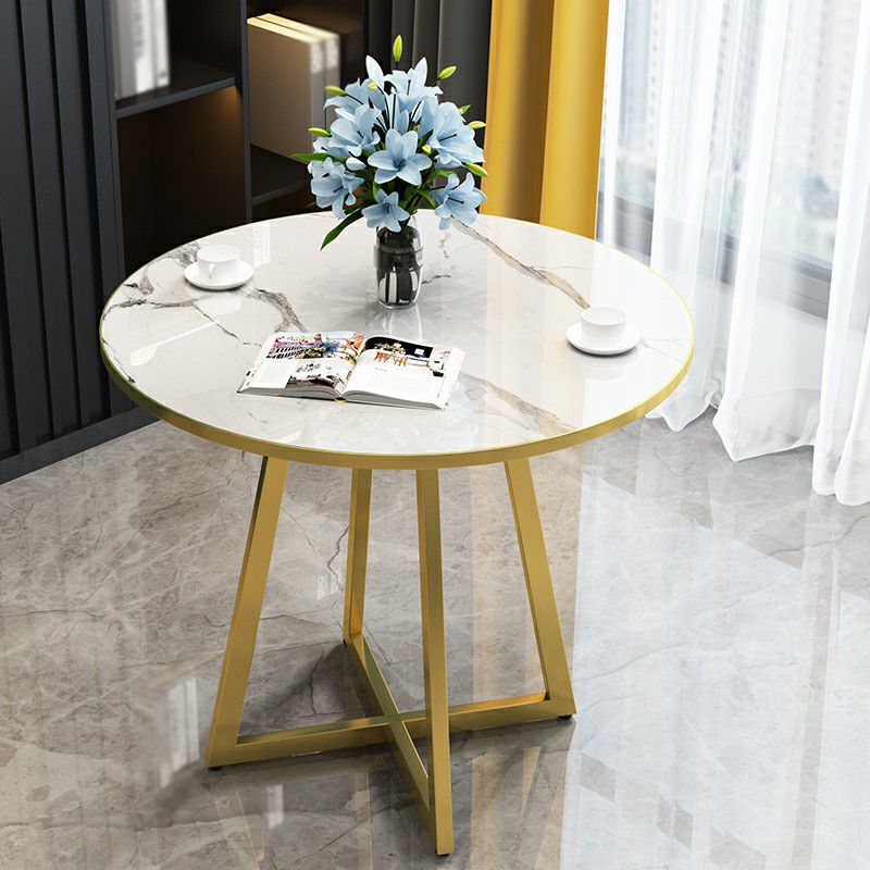 Metal Traditional Luxury Round Indoor Table Manufactured Wood Table with Sled Base Clearhalo ' dining_table' 'Dining Tables & Seating' 'Dining Tables' 'furn' 'furn_dining_table' 'Furniture' 'furniture_dining_table' 'Kitchen & Dining Furniture' 'kitchen&dining_furn' 'kitchen' 'kitchen_dining_table' 1200x1200_5f295fcd-f090-4ab2-b76d-15aa6f3ce2e1