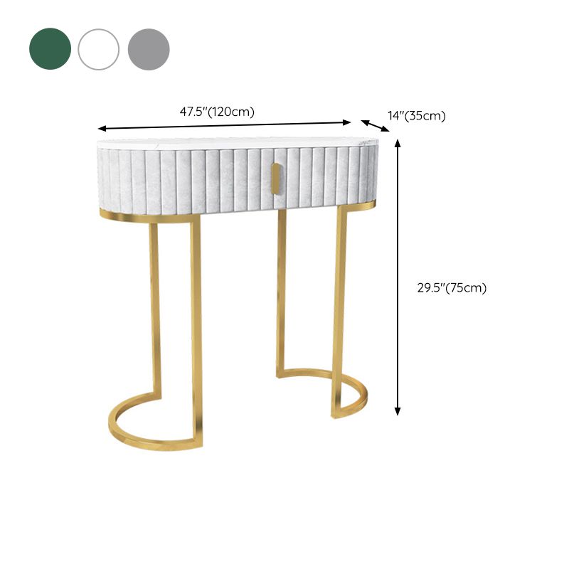 Glam Oval Console Akzenttisch Antikes Finish -Sofa -Konsolentisch in Marmor