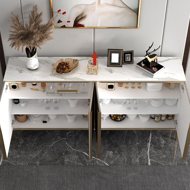 Glam Sideboard Stone Top con sideboard della porta per soggiorno