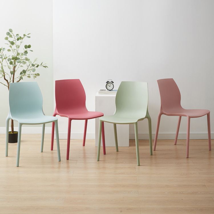 Scandinavian Armless Dining Chairs Plastic Indoor Stackable Solid Back Side Chair Clearhalo ' kitchen&dining_furn' 'Dining Chairs' 'Dining Tables & Seating' 'dining_chair' 'furn' 'furn_dining_chair' 'Furniture' 'furniture_dining_chair' 'Kitchen & Dining Furniture' 'kitchen' 1200x1200_5f2d6a26-4447-4648-b2c8-23ed0591f7f2