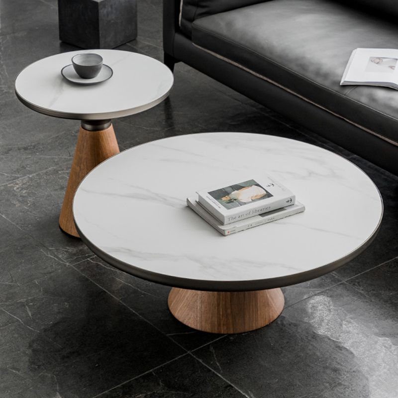 Slate Coffee Table Round Modern Minimalist Coffee Table for Living Room