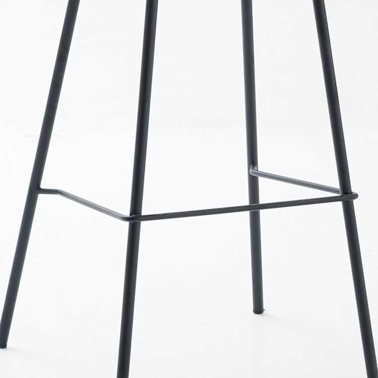 Taburete de bar sin brazos de cuero, taburete moderno con respaldo para comedor