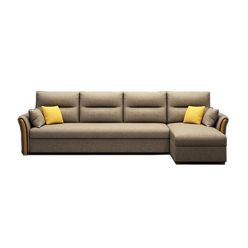 Modern Convertible Futon Sofa Bed 4-seater Settee Furniture with Bolster Pillows Clearhalo 'furn' 'furn_sectionals' 'Furniture' 'furniture_sectionals' 'kitchen' 'kitchen_sectionals' 'Living Room Furniture' 'Sectionals' 1200x1200_5f3013b7-4d92-4edb-96b7-0352a600012b