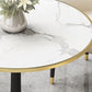31.5'' Traditional Luxury Dining Table Round Table with Metal Tulip Base Clearhalo ' dining_table' 'Dining Tables & Seating' 'Dining Tables' 'furn' 'furn_dining_table' 'Furniture' 'furniture_dining_table' 'Kitchen & Dining Furniture' 'kitchen&dining_furn' 'kitchen' 'kitchen_dining_table' 1200x1200_5f3299ac-71df-47a9-b2c3-96d5c7d20db7