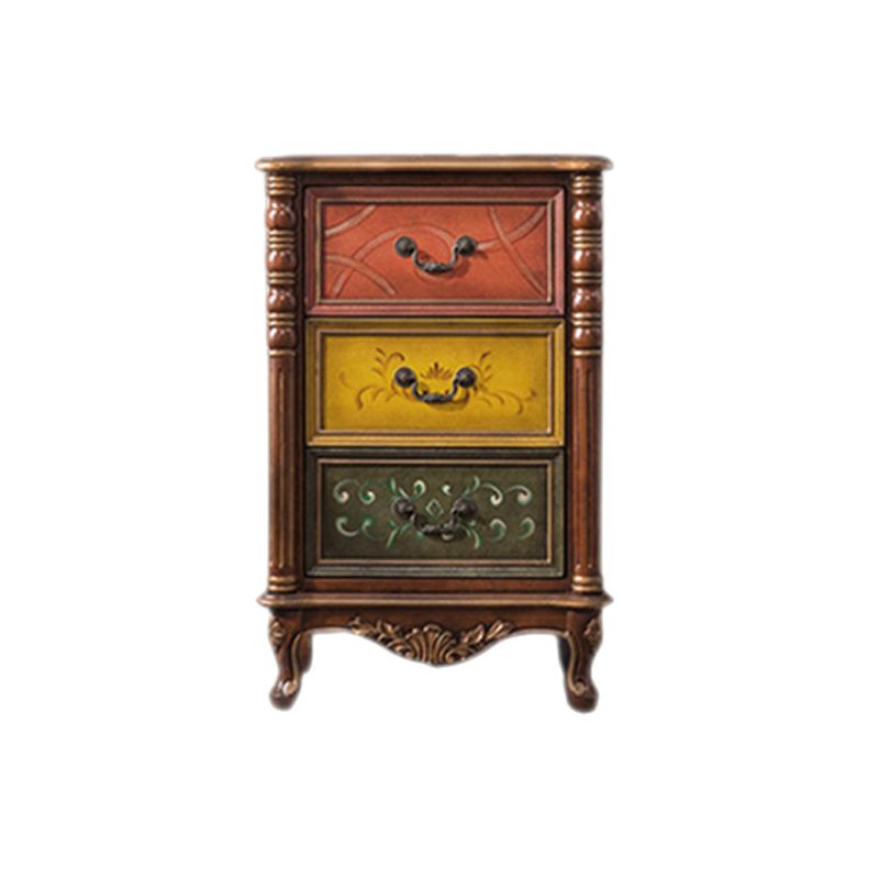 Traditional Style Storage Chest Solid Wood Vertical Lingerie Chest with 3 / 4 Drawers