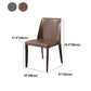 Metal Modern Home Side Chair with Leather Legs Matte Finish Dining Chair for Kitchen