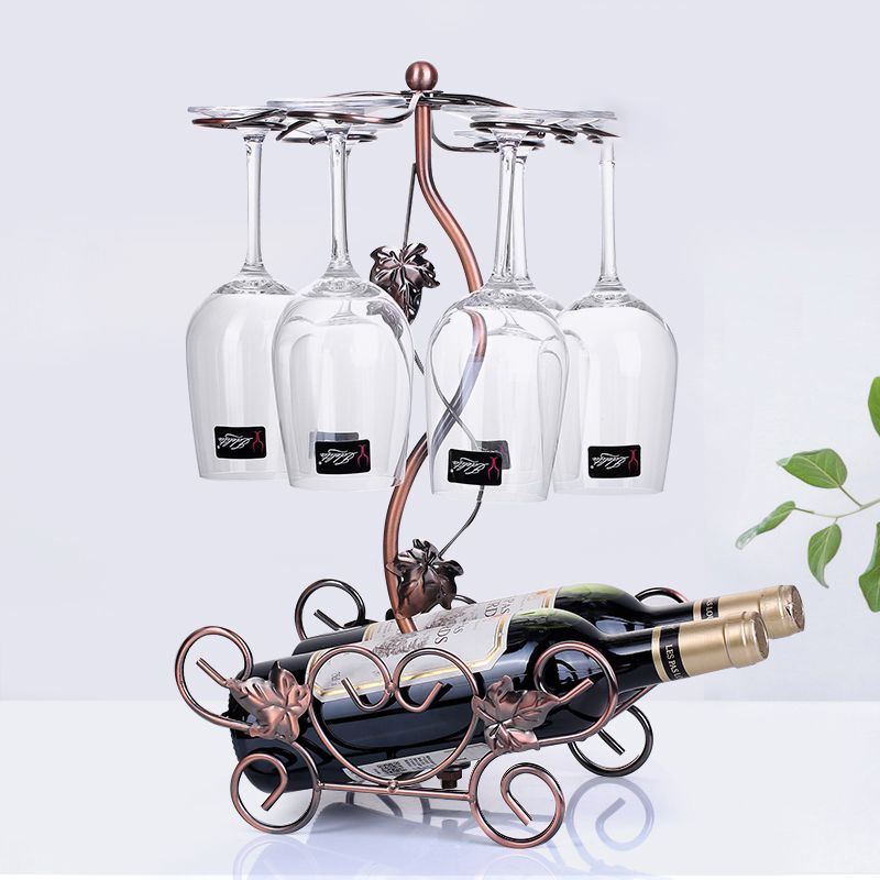 Metal Countertop Wine Glass Stemware Rack Holder Contemporary Bottle Rack Single Rail Clearhalo 'furn' 'furn_wine_racks' 'Furniture' 'Kitchen & Dining Furniture' 'Wine Racks' 'wine_racks' 1200x1200_5f34edcc-94f1-494f-9c14-0dddf13788cb