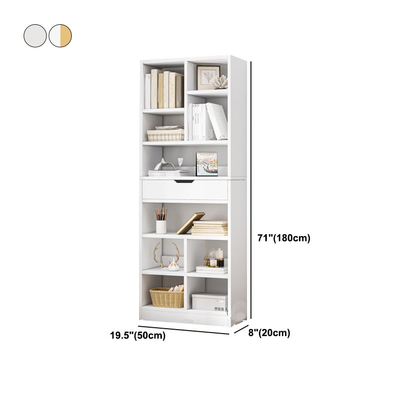 Manufactured Wood Standard Bookshelf Vertical Open Bookcase with Drawer Clearhalo 'Bookcases' 'furn' 'furn_bookcases' 'Furniture' 'furniture_bookcases' 'Office Furniture' 1200x1200_5f366e58-9420-46b8-ac84-79b0d345e058