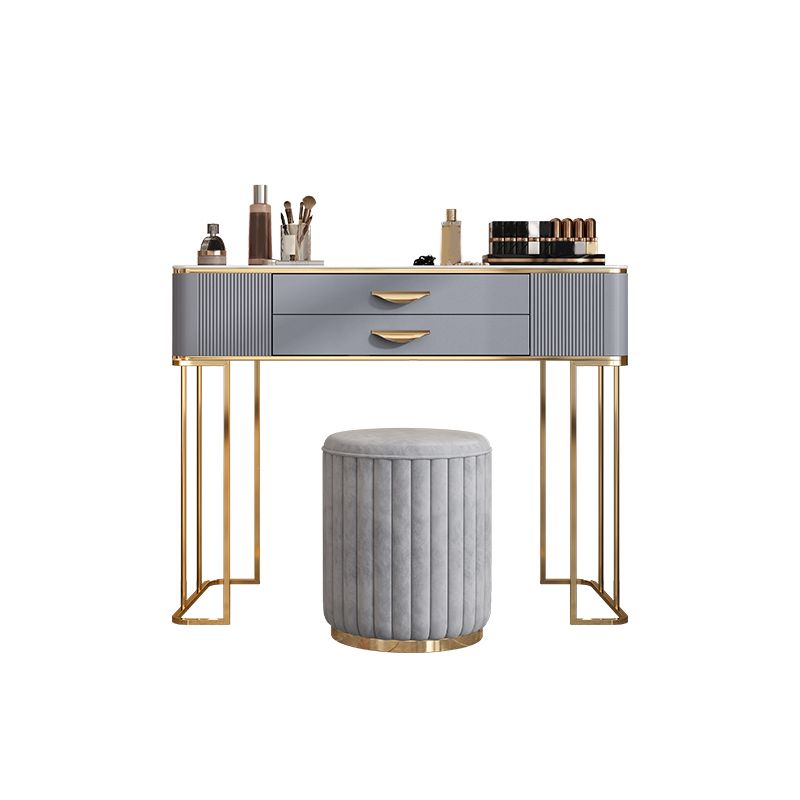 Grijze ijdelheid 31,5 "hoog ontworpen hout ijdelheid set met ontlasting