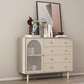 Solid Wood Glass/Rattan Door Cabinet Mid Century Beige Chest with Drawers Clearhalo 'Cabinets & Chests' 'cabinets_chests' 'furn' 'furn_cabinets_chests' 'Furniture' 'Living Room Furniture' 1200x1200_5f39c2b3-c882-4c71-ab1f-595f549380ac
