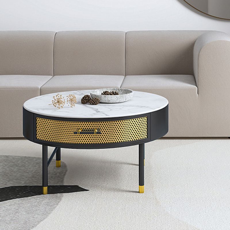 Luxurious Slate Round Top Coffee Table Set with Storage Drawer Clearhalo 'Coffee & Accent Tables' 'Coffee Tables' 'coffee_tables' 'furn' 'furn_coffee_tables' 'Furniture' 'Living Room Furniture' 1200x1200_5f3ac571-ea6c-42b6-b613-9af7380e2985