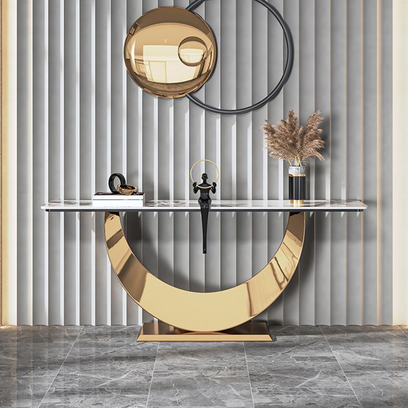 Console rettangolare di pietra Tabella 1-SHELF 31,5 "TABELLO DI ACCENTO ALTA