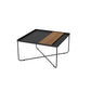 Table basse à pieds croisés, Table basse en fer noir avec plateau