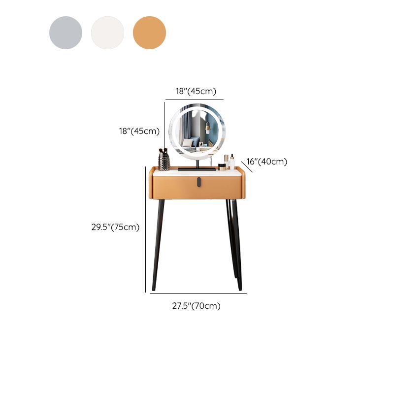 Contemporary Vanity Dressing Table Set with Mirror and Stool