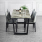 Modern Sled Dining Table Grey Stone Rectangle Home Kitchen Dinner Furniture