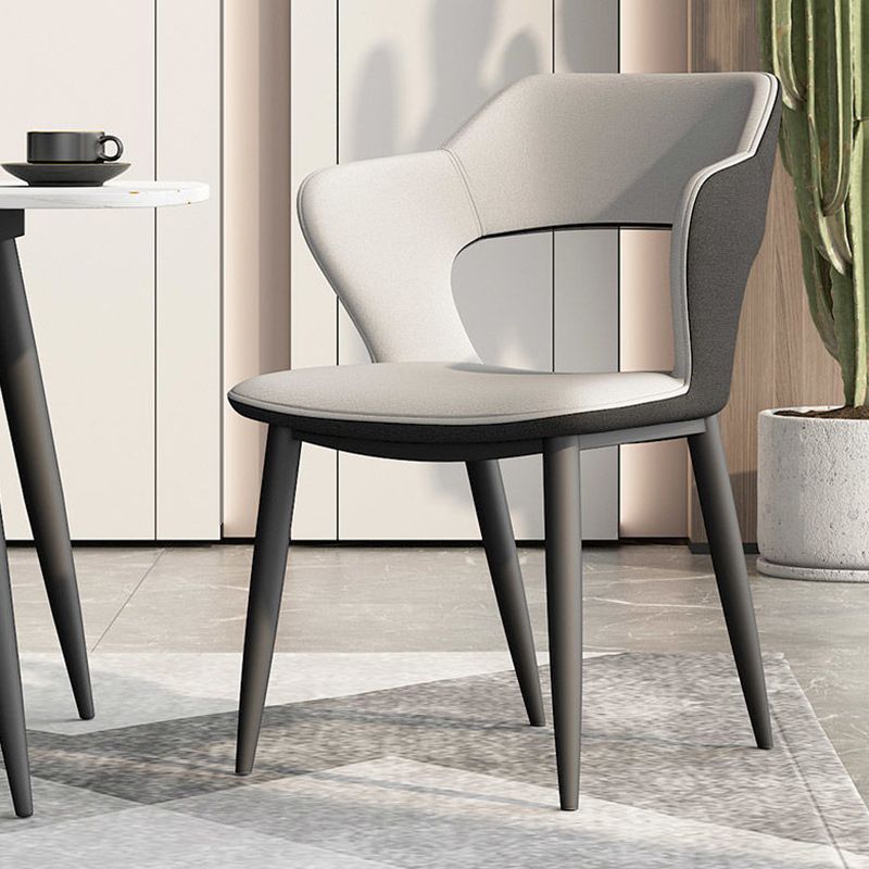 Metal Modern Indoor Side Chair with Arms Matte Finish Open Back Dining Chair Clearhalo 'Dining Chairs' 'Dining Tables & Seating' 'dining_chair' 'furn' 'furn_dining_chair' 'Furniture' 'Kitchen & Dining Furniture' 1200x1200_5f3e7a10-dfff-41f0-8f53-6b80b1403cf7