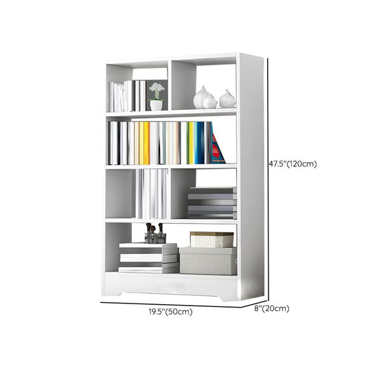 Standard Engineered Wood Bookshelf Contemporary Open Back Bookcase with Drawers