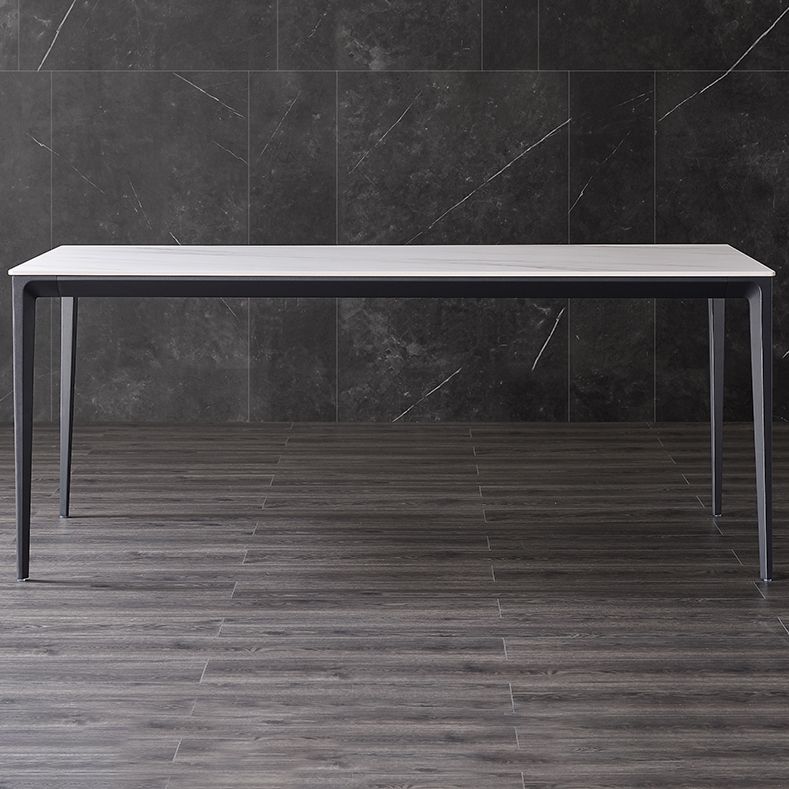 Modern Style Sintered Stone Dining Table White Rectangle Table with 4 Legs for Kitchen Clearhalo ' dining_table' 'Dining Tables & Seating' 'Dining Tables' 'Furniture' 'furniture_dining_table' 'Kitchen & Dining Furniture' 'kitchen&dining_furn' 'kitchen' 'kitchen_dining_table' 1200x1200_5f3ea81d-0855-4bac-8f57-5b039e8564b3