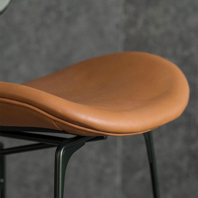 Black Iron Bar Stool Industrial Style Low Back Counter Stool with Saddle Seat Clearhalo 'Bar Furniture' 'Bar Stools' 'bar_stools' 'furn' 'furn_bar_stools' 'furniture_bar_stools' 'Kitchen & Dining Furniture' 'kitchen&dining_furn' 'kitchen' 'kitchen_furn' Furniture' 1200x1200_5f403ae1-40d2-4d94-8189-b7d3d6e84645