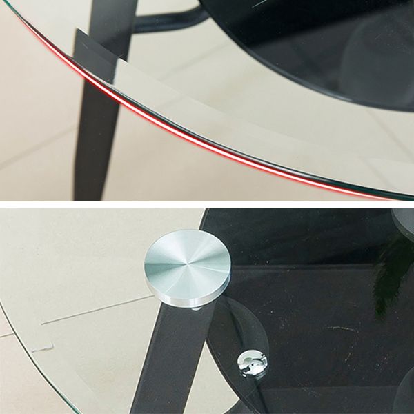 Modern Glass Dining Table 31.5" Round Dining Table with Black Frame for Home Use Clearhalo ' dining_table' 'Dining Tables & Seating' 'Dining Tables' 'furn' 'furn_dining_table' 'Furniture' 'furniture_dining_table' 'Kitchen & Dining Furniture' 'kitchen&dining_furn' 'kitchen' 'kitchen_dining_table' 1200x1200_5f40e961-5bd8-4f19-aced-8f818497a0d7