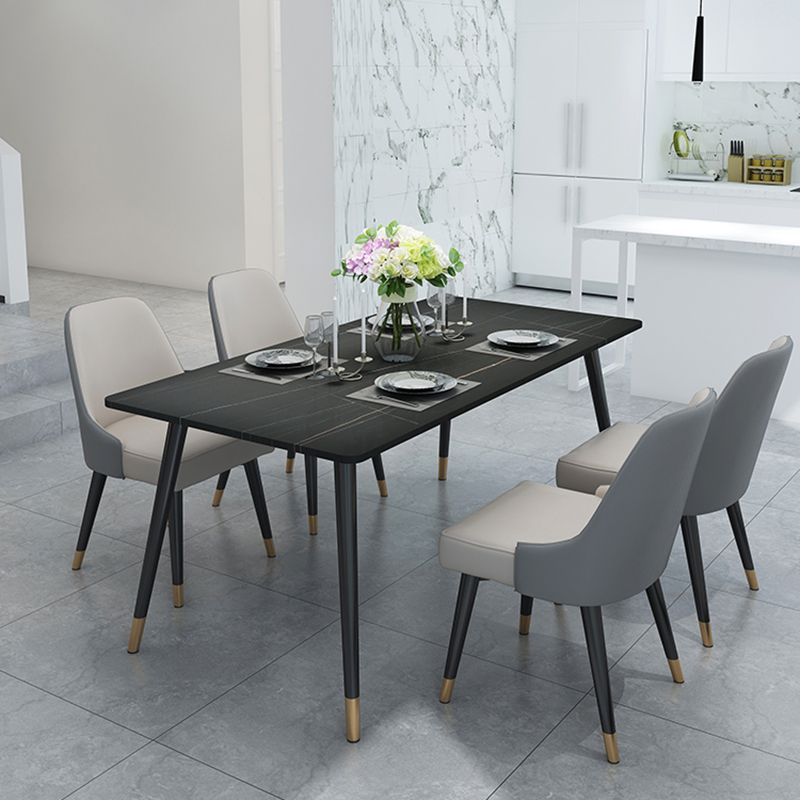 Black Frame Stone Dining Room Table Traditional Luxury Rectangle Dining Table Clearhalo 'Dining Tables & Seating' 'Dining Tables' 'dining_table' 'furn' 'furn_dining_table' 'Furniture' 'furniture_dining_table' 'Kitchen & Dining Furniture' 'kitchen' 'kitchen_dining_table' 1200x1200_5f414bb1-9e79-454c-a5bc-ac55c2f21281