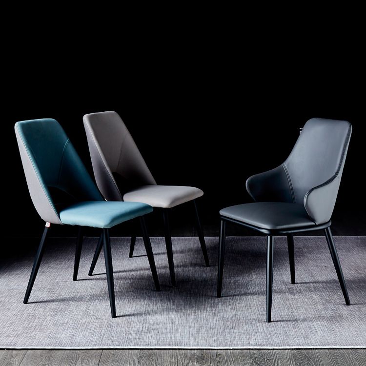 Modern Design Arm Solid Back Dining Chairs Leather Dining Chairs for Home Use Clearhalo ' kitchen&dining_furn' 'Dining Chairs' 'Dining Tables & Seating' 'dining_chair' 'furn' 'furn_dining_chair' 'Furniture' 'furniture_dining_chair' 'Kitchen & Dining Furniture' 'kitchen' 1200x1200_5f463736-a863-4104-8abc-015a95020c01