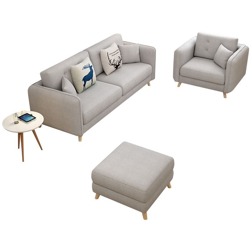 27.56" H Scandinavian Standard Square Arm Sofa With Loose Back, Brown Clearhalo 'furn' 'furn_sofas' 'Furniture' 'furniture_sofas' 'kitchen' 'kitchen_sofas' 'Living Room Furniture' 'Sofa' 'sofas' 1200x1200_5f46e47f-c136-4949-9253-9b1bf98528ee