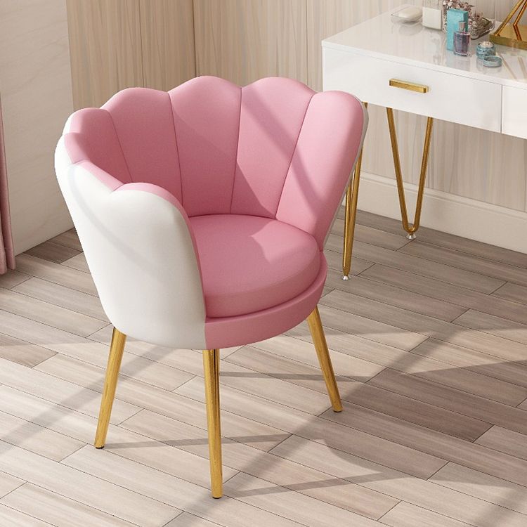 Scandinavian Style Metal Dining Chair Home Armless Cushion Crown Top Back Single Chair Clearhalo ' kitchen&dining_furn' 'Dining Chairs' 'Dining Tables & Seating' 'dining_chair' 'furn' 'furn_dining_chair' 'Furniture' 'furniture_dining_chair' 'Kitchen & Dining Furniture' 'kitchen' 1200x1200_5f49d389-de70-4ba3-b799-f2f9d537a0d0