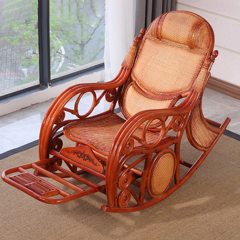 Conventional Rocking Chair Rattan Frame Solid Color Spindle Backrest Indoor Rocking Chair Clearhalo 'Chairs & Seating' 'furn' 'furn_rocking_chairs' 'Furniture' 'Living Room Furniture' 'Rocking Chairs' 'rocking_chairs' 1200x1200_5f4a7a0f-72d7-42ee-b55d-9973615ef2aa