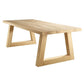 Mesa de comedor moderna rectangular de pino natural con 4 patas