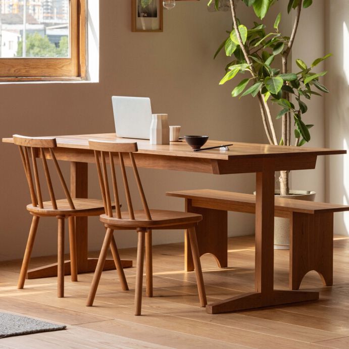 Modern Rectangle Wood Dining Table Cherry Wood Base for Dining Room Clearhalo 'Dining Tables & Seating' 'Dining Tables' 'dining_table' 'furn' 'furn_dining_table' 'Furniture' 'Kitchen & Dining Furniture' 1200x1200_5f4b5c6b-25d6-40b9-a449-949867647f5d