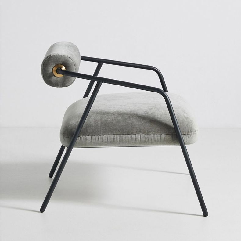 Metal Contemporary Indoor Arm Chair Matte Fabric Open Back Chair Clearhalo ' kitchen&dining_furn' 'Dining Chairs' 'Dining Tables & Seating' 'dining_chair' 'furn' 'furn_dining_chair' 'Furniture' 'furniture_dining_chair' 'Kitchen & Dining Furniture' 'kitchen' 1200x1200_5f4b6406-4aba-441f-b912-9f2f0144a71c