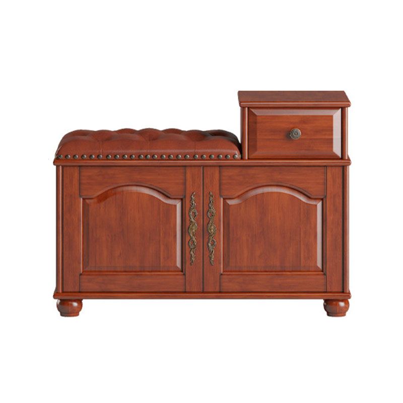 Rubberwood Seating Bench Cushioned 14" W Rectangle Shoe Storage Entryway Bench Clearhalo 'Benches' 'Chairs & Seating' 'furn' 'furn_benches' 'Furniture' 'Living Room Furniture' 1200x1200_5f4c38c0-44fd-4434-a5c7-9c628c0f8e34