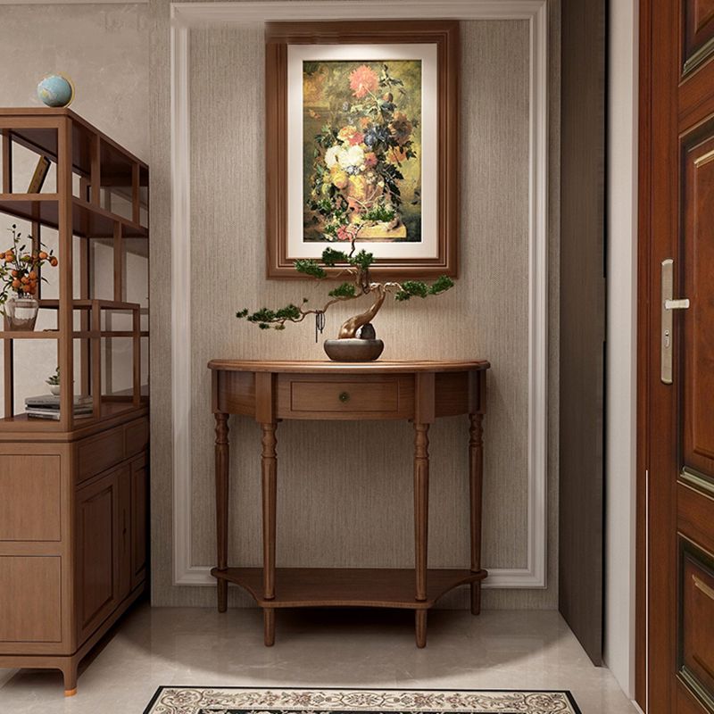 Storage Solid Wood Console Table Half Moon Mid-Century Modern Console Clearhalo 'Console Tables' 'console_tables' 'Entry & Mudroom Furniture' 'furn' 'furn_console_tables' 'Furniture' 1200x1200_5f4e15d2-e553-4c69-9286-8351f4c5ff5d