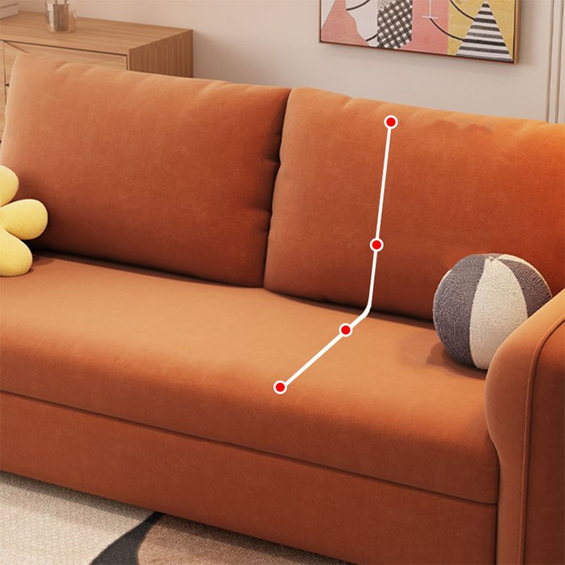 Divano letto convertibile contemporaneo di divano con cuscini in arancione