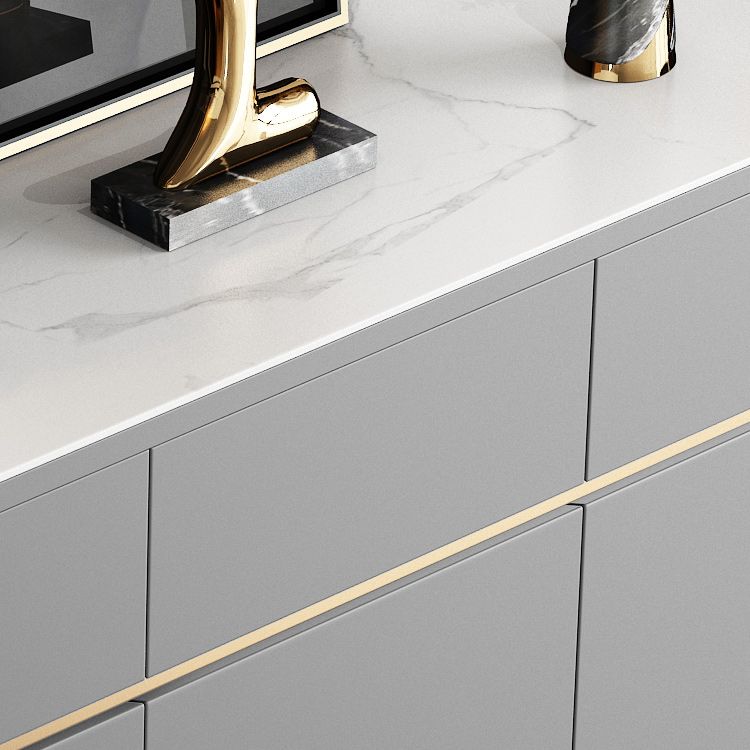 4 Drawer Buffet Sideboard Engineered Wood and Stone Sideboard Table Clearhalo 'buffet_sideboard' 'Buffets & Sideboards' 'furn' 'furn_buffet_sideboard' 'Furniture' 'Kitchen & Dining Furniture' 1200x1200_5f4eb9a3-b2f6-422e-9f8a-0e593efcfffe