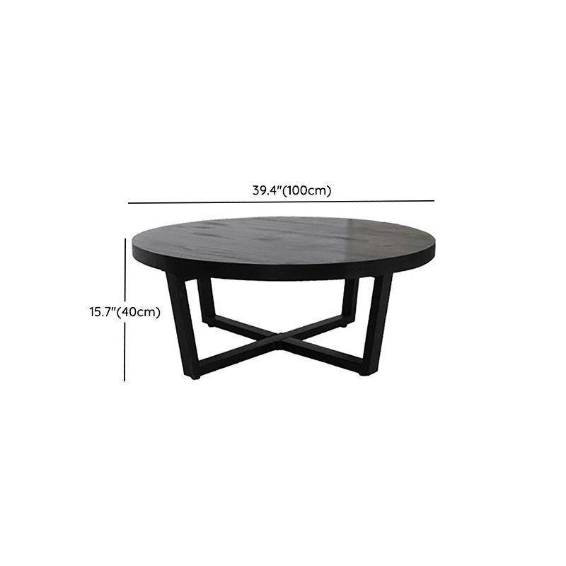 Solid Wood and Metal Coffee Table Home Round Coffee Desk in Black Clearhalo 'Coffee & Accent Tables' 'Coffee Tables' 'coffee_tables' 'furn' 'furn_coffee_tables' 'Furniture' 'Living Room Furniture' 1200x1200_5f4eba1e-23d9-4656-8ce4-e2a3e5cab3ee