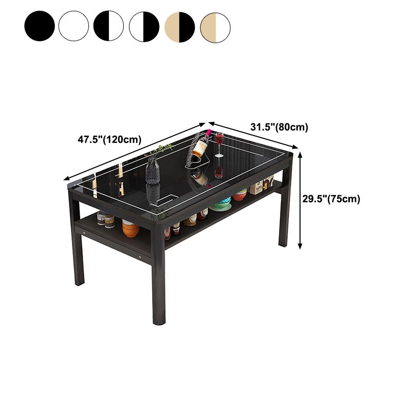 Glass Modern Rectangle Dining Table Glass Top Table for Dining Room and Kitchen Clearhalo ' dining_table' 'Dining Tables & Seating' 'Dining Tables' 'furn' 'furn_dining_table' 'Furniture' 'furniture_dining_table' 'Kitchen & Dining Furniture' 'kitchen&dining_furn' 'kitchen' 'kitchen_dining_table' 1200x1200_5f507b0a-1c83-40ea-b167-6cebab613c06