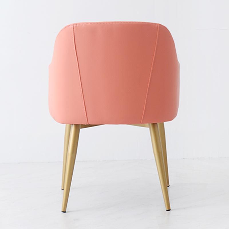 Chaise de bras rembourré Glam Glam Dining Arm Ferme avec des jambes dorées pour la maison