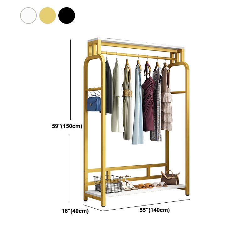 Modern Metal Entryway Kit Hanging Rail and 2 Storage Shelving Coat Hanger Clearhalo 'Entry & Mudroom Furniture' 'furn' 'furn_hall_tree_coat_racks' 'Furniture' 'Hall Trees & Coat Racks' 'hall_tree_coat_racks' 1200x1200_5f51d826-59cf-4392-bf11-9af59e0a8380