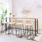 Metal Base Bar Table Rectangular Wood Top Bistro Pub Table for Bar Clearhalo 'Bar Furniture' 'Bar Tables' 'bar_tables' 'furn' 'furn_bar_tables' 'Furniture' 'Kitchen & Dining Furniture' 1200x1200_5f534f5c-e766-4cd5-945b-d4034c3c883a