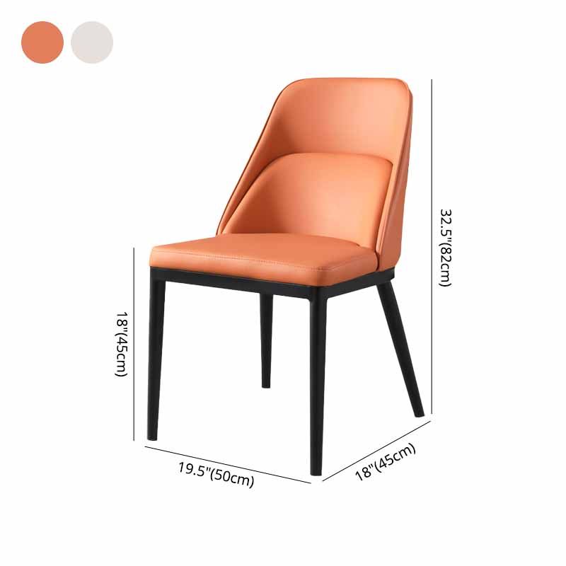 Modern Solid Back Armless Chair Leather Dining Side Chairs for Home Use Clearhalo ' kitchen&dining_furn' 'Dining Chairs' 'Dining Tables & Seating' 'dining_chair' 'furn' 'furn_dining_chair' 'Furniture' 'furniture_dining_chair' 'Kitchen & Dining Furniture' 'kitchen' 1200x1200_5f535bda-df5d-443c-b756-bc8f40ff8006