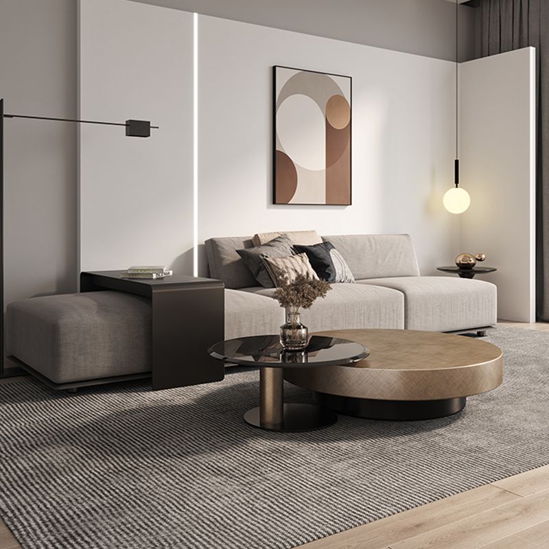 Round Coffee Table Brown Nesting Coffee Table Set for Living Room Clearhalo 'Coffee & Accent Tables' 'Coffee Tables' 'coffee_tables' 'furn' 'furn_coffee_tables' 'Furniture' 'Living Room Furniture' 1200x1200_5f53b228-3e58-4c3c-be44-6c223b2516ff