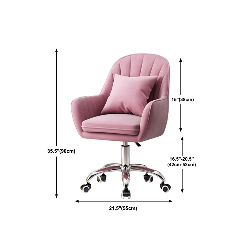 Faux Leather Desk Chair Contemporary Fixed Arms Chair with Wheels Clearhalo 'furn' 'furn_office_chair' 'Furniture' 'Office Chairs' 'Office Furniture' 'office_chair' 1200x1200_5f54707d-3d7a-46f9-9975-b5147d96b63f