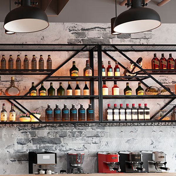 Modern Simple Wine Rack Iron Shelf Wall Mounted Wine Rack for Bar Clearhalo 'furn' 'furn_wine_racks' 'Furniture' 'Kitchen & Dining Furniture' 'Wine Racks' 'wine_racks' 1200x1200_5f554249-3d22-44da-8ac3-d4d1ad8e476d